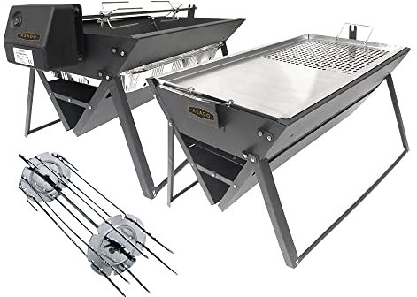 Asado uBer-Q Grill, Rotisserie, Grillplatte und Tragetasche