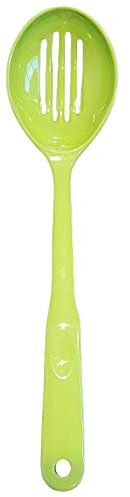 Handy Housewares 12.5 Long Handled Colorful Melamine Slotted Serving Spoon (Green, 1 Pack)