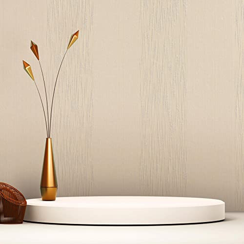 TADESSI Tapete Streifen Lio M1-No.3802 | Vliestapete | Creme | Blockstreifen | Struktur