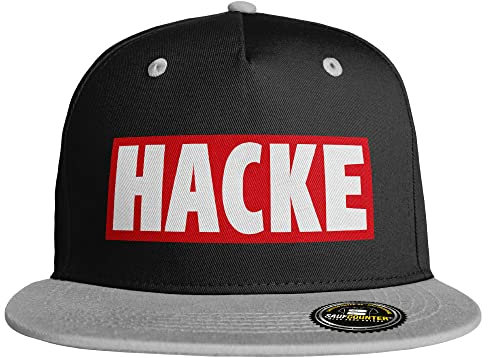 SAUFCOUNTER MARK YOUR DRINKS Hacke Snapback lustige Snapback mit Trinkspruch voll dicht besoffen Malle Saufen Bier Alkohol Party (Schwarz/Grau)