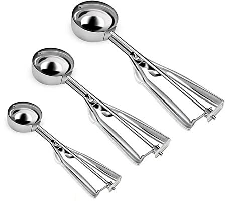 Set 3 cuillères à glace inox pelle doseuse cuillère à boules de glace tailles assorties bar cuisine professionnelle cadeau