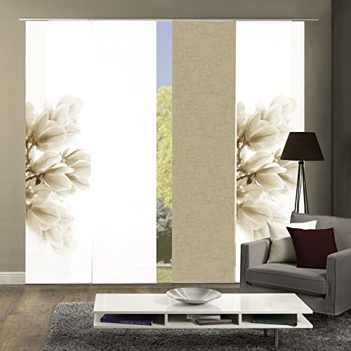 wohnfuehlidee 4er-Set Schiebegardinen MALENKA Blickdicht, Höhe 245 cm, Sand