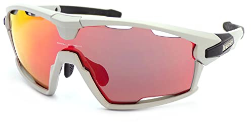 Bloc Forty Sports Sunglasses Putty White with Vented Red Mirrored Lens XR861