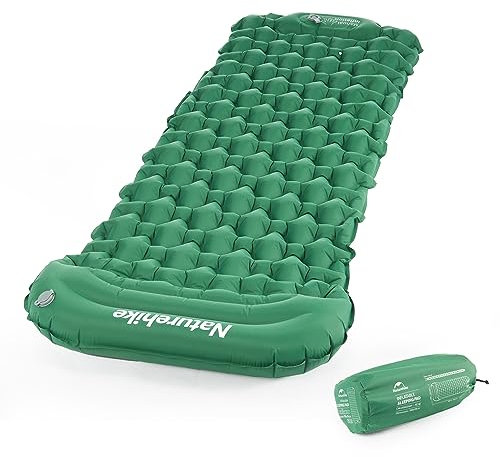 Naturehike Ultraleicht Isomatte Camping Selbstaufblasend 610g-Aufblasbare Matratze mit Fußpresse Pumpe und Kissen, Ultraleicht Wasserdicht Luftmatratze Outdoor, Schlafmatte für Wandern und Strand