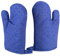 LS Industries Ofenhandschuhe Anti Rutsch (Blau), Hitzebeständig bis 250°C, aus Baumwolle und mit einem Silikon-Netz überzogen für sicheren Halt