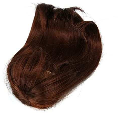 Puppen-Ersatz-Perücke, Glänzende, Hitzebeständige Puppenhaar-Perücke, 1/6, Simulierte Kopfhaut für die Sammlung (Dunkelbraun)
