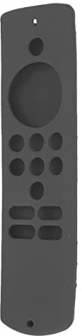 Fire TV Stick Fernbedienung Hülle, Fernbedienung Abdeckung Silikon Weich Anti-Rutsch Stoßfest Schutzhülle mit Lanyard Fire TV Stick Lite Schwarz (Dunkelgrau)