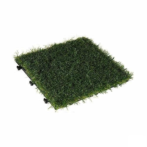 Baldosa Encajable Césped Verde Plástico 30 x 3,5 x 30 cm (6 Unidades)