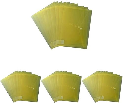 EXXO by HFP 90153 Dokumententaschen A4 quer mit Klettverschluss Trans. gelb-pack von 10, 335 mm x 240 mm (Packung mit 4)