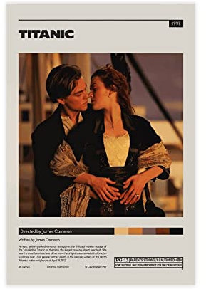 Titanic 4 klassisches Retro-Filmposter auf Leinwand, Schlafzimmer, Dekoration, Sport, Landschaft, Büro, Raumdekoration, Geschenk, ungerahmt, 30 x 45 cm