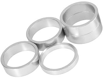 Partuto 5 Pcs 5 10 mm Universal Bicycle Headset Spacer - Metal Silver Tone