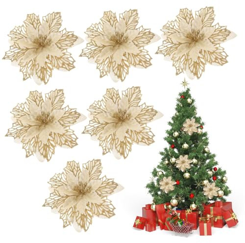 Amosfun 6st Weihnachtsdekorationen Weihnachtsstern Blumen Weihnachtsdekor Weihnachtsstern Weihnachtsschmuck Künstliche Für Gefälschte Weihnachtsblume Weihnachtssterne Plastik Produkt Blitz