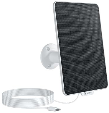 3,5 W Panneau Solaire Pour Caméra à Batterie, Compatible avec Les Caméras à Batterie DC 5 V avec Interface de Type C, Support de Montage Réglable