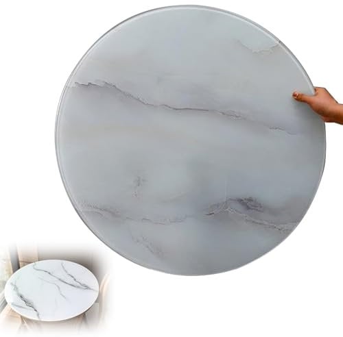 Tischplatte Aus GehäRtetem Glas, Glasplatte Rund, GehäRtetes Glas, Outdoor Glastisch, Glasplatte Rund Tischplatte Wetterfest, Round Glass Panel, Tempered Glass Diy Table ( Color : White , Size : 70CM(