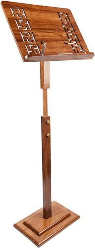 Notenständer holz, Notenständer klappbar stabil, Tragbarer Podiumständer, höhenverstellbar 39,4 Zoll - 51,2 Zoll, Notenständer für Gitarre, Geige, Ukulele spielen und lesen (B(100-130CM))