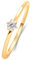Stfery Gold Ring Echtgold Ringe für Damen 0.1ct Rund Geschaffener Diamant Ehering Damen Einzeln