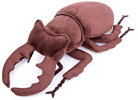 Tiny Heart Hirschkäfer Stofftier - Realistischer Hirschkäfer Plüschtier, Krabbelndes Haustier, Schönes Tier, Niedlich und Weich, Geschenk für Kinder, Braun, 10”