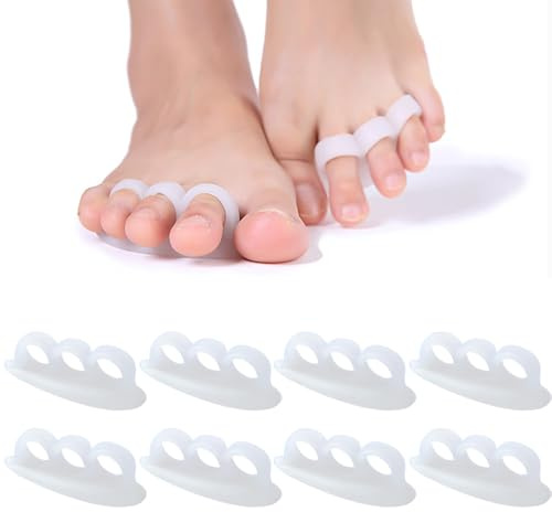 4 Paires Séparateurs D'orteils, Ecarteur Orteil en Gel de Silicone, Lisseur D'orteils à Marteau, Stretchers D'orteils pour Chevauchement Orteil, Oignon, Frottements et Soulager la Pression