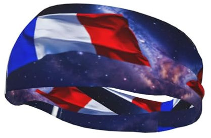 Fascia sportiva con stampa bandiera francese - per basket, calcio, allenamento sportivo, fascia da corsa