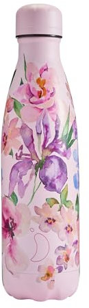 Chilly's Water Bottle - Stainless Steel and Reusable - Leak Proof, Sweat Free - Sorbet Petals, 500ml