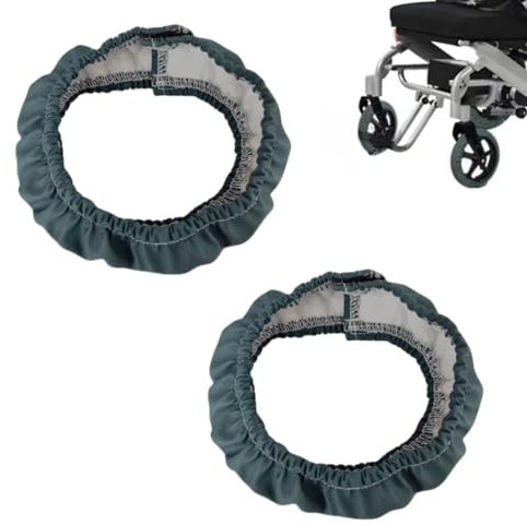 Rollstuhl-Reifenabdeckungen, Speichenschutz für 15,2 cm große Räder zum Schutz von Böden und Teppichen, 15,2 cm, rutschfeste, verschleißfeste Rollstuhl-Reifenabdeckungen, Upgrade dunkelgrüne