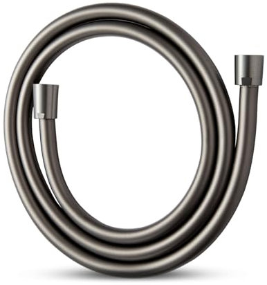 OFFO Flexible de Douche 3.0 m, Avec Protection Anti-torsion, Flexible Douche en PVC, Tuyau Douche haute Pression de Rechange, Pour Robinetterie de Salle de Bain, Chrome Noir