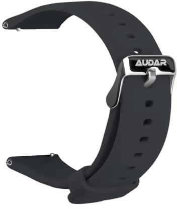 AUDAR STR001B 140-215mm Metallschnalle Ersatzarmband für E2 | Silikon-Smartwatch-Armband, universelle Passform für Damen Herren, wasserdicht&waschbar, kein Werkzeug erforderlich, Schwarz