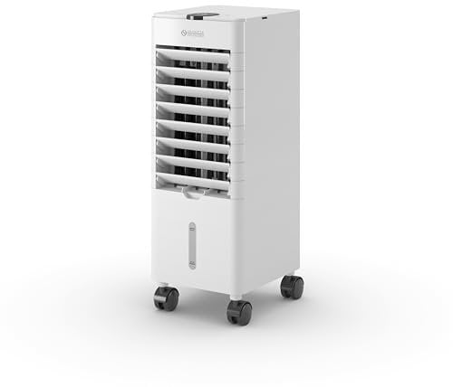 Olimpia Splendid, Peler 4T Verdunstungskühler, 4 Liter, Luftreiniger, Kühlung, Belüftung, Touchscreen-Display, Leicht zu Transportieren