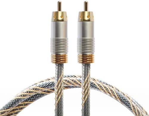 Ksikdeg Digital Coaxial Cable Male To Male Subwoofer Cable Gold-Plated Video Cable For Subwoofer Home Theater