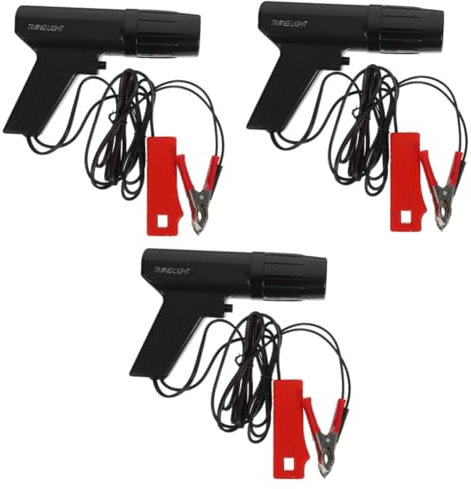 SOLUSTRE 3Pcs -Reparaturwerkzeuge Zündzeitpunkt Werkzeug Zündspule Tester Auto Motor Detektion Blinker Messgerät Zeitlicht mit Stroboskoplampe digitales Timing-Licht Plastik Black