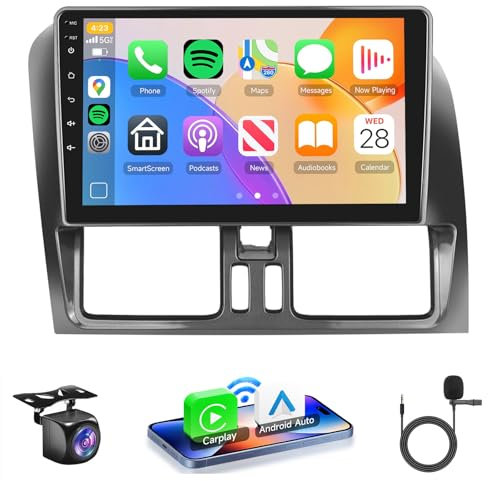 VECHTEL 8 Kern 6G+128G Autoradio Android 15 für Volvo XC60 2008-2013, 9 Zoll HD IPS Touchscreen Auto Radio mit Drahtlose Carplay Android Auto GPS DSP Wi-Fi Bluetooth FM RDS Radio Rückfahrkamera