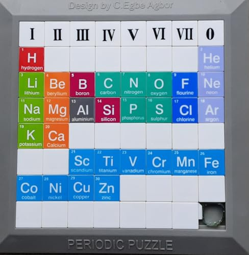 PERIODIC PUZZLE Educational Chemistry Game, First 30 Elements, Interactive Learning Tool, 25 x 25 cm, Ages 8+