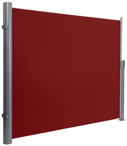 Ausziehbar Outdoor - wasserdichte Faltmarkise für Terrasse & Pool - Sonnen- & Windschutz Trennwand (Weinrot 200x500cm)