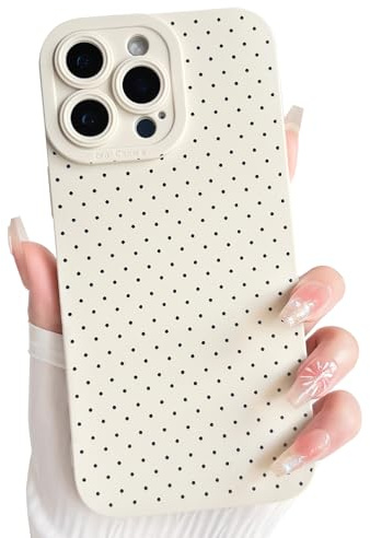 NITITOP for iPhone 13 Pro Case Cute Little Polka Dot Pattern - White | for Women Girls Men, Aesthetic Stylish Design, Soft TPU Shockproof Cover, Full Camera Protection