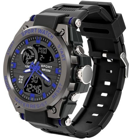 AOOSU Uhren Herren Digitaluhr, Analoge Oder Digitale Sportuhr Outdoor Tactical Watch Digital Herrenuhr Wasserdicht Armbanduhr Herren Militär Uhr mit Datum, Wecker, Stoppuhr, Leuchtendes Display