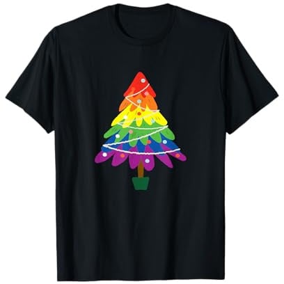 Weihnachtsbaum Regenbogen LGTBQ Gay Pride Weihnachten T-Shirt