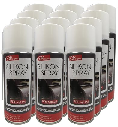 SDV Chemie Silikonspray Premium Spray 12x 400ml | Siliconspray, Kunststoff- und Gummipflege, Trennmittel, Gleitmittel
