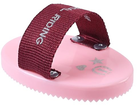 Imperial Riding Kinderstriegel IRH Rory, kompakter Striegel für kleine Hände mit niedlichem Logo-Print, sanfte Fellpflege für Ponys & Steckenpferde, Candy Floss