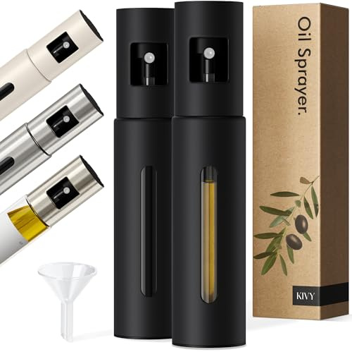 KIVY Pulverizador de aceite (2 unidades, negro mate)