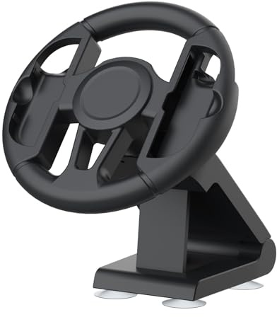 Plyisty Steering Wheel Table Attachment, Racing Wheel with Suction Cup Mount, Foldable Adjustable Game Controller Stand for Motion Control Racing