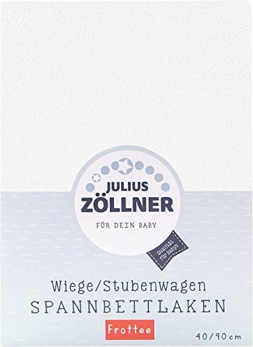 Julius Zöllner Frottee Spannbettlaken für Wiegen 90x40cm und Stubenwagen, STANDARD 100 by OEKO-TEX, weiß (1er Pack)