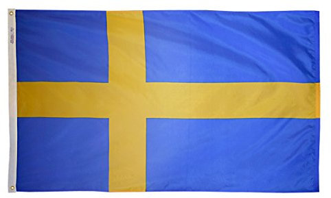 Annin Flagmakers Schweden-Flagge, hergestellt nach offiziellen Design-Spezifikationen der Vereinten Nationen, 90 x 150 cm (Modell 197985)