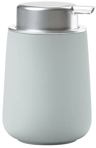 Zone Denmark Nova Seifenspender fürs Badezimmer, Spender aus Porzellan für Handseife/Flüssigseife, Durchm. 8 cm, Höhe 11,5 cm, Fassungsvermögen 250 ml, Dusty Green