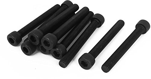 Sourcingmap M8x65mm Hex Bolt Socket Head Cap Machine Screws Fasteners Black 10pcs