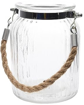 Windlicht Teelicht Teelichthalter Windlichthalter Glas mit Seilgriff zum Hängen