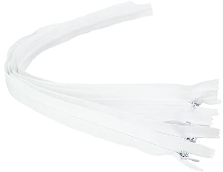 LEDUC Reißverschluss, unsichtbar, Kunststoff, weiß, 40 cm, 5-teilig