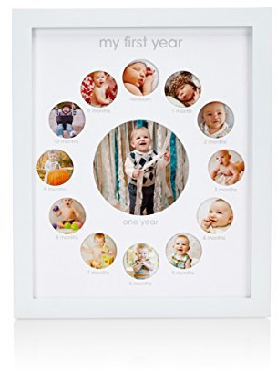Pearhead P63010 Babys erstes Jahr Andenken Bilderrahmen, weiß