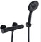Thermostatic Bath Mixer Taps Shower Slider Kit Anti Scald Tap Wall Mounted with Handheld Shower Head Black