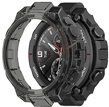 LvBu Schutzhülle kompatibel Für Amazfit T-Rex, All-Around Case Ultra dünn TPU Schutz Hülle für Amazfit , Smartwatch (schwarz)