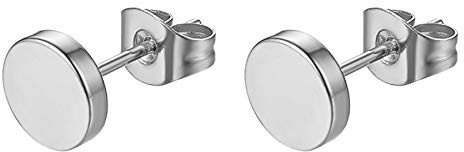 Flongo örhängen knapp, 3~14mm rostfria örhängen örhängen örhängen örhängen tunnel illusion avsmalnande cheater faux falska örhängen svart charm charm män, kvinnor örhängen